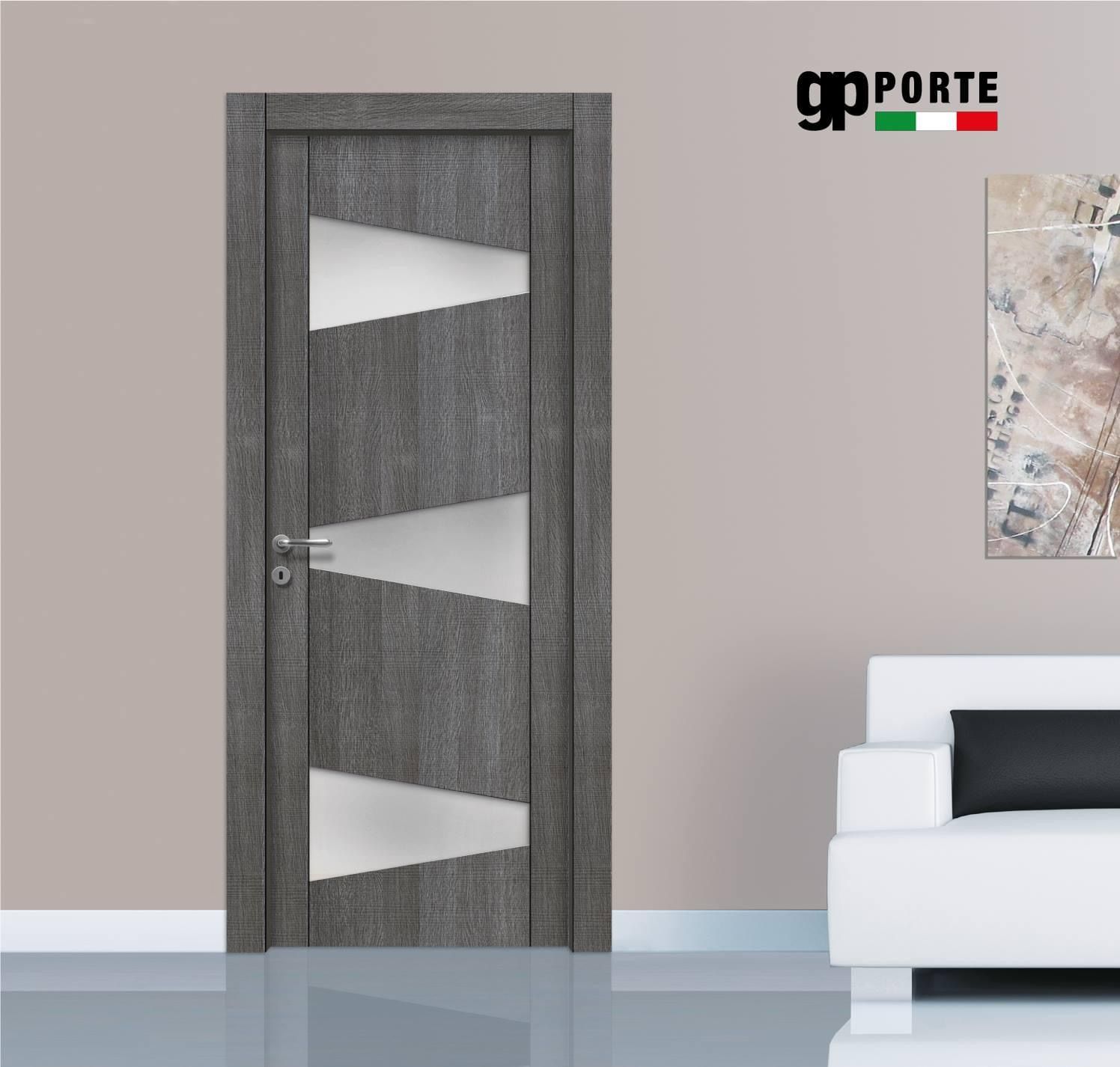 porta con inserti in vetro