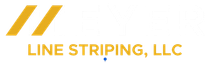 Yellow logo with stylized stripes and the text &ldquo;LINE STRIPING, LLC&rdquo; on a white background