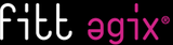 Merki fyrir Fitt Agix, hvítir stafir á svörtum bakgrunni; Agix er magenta.