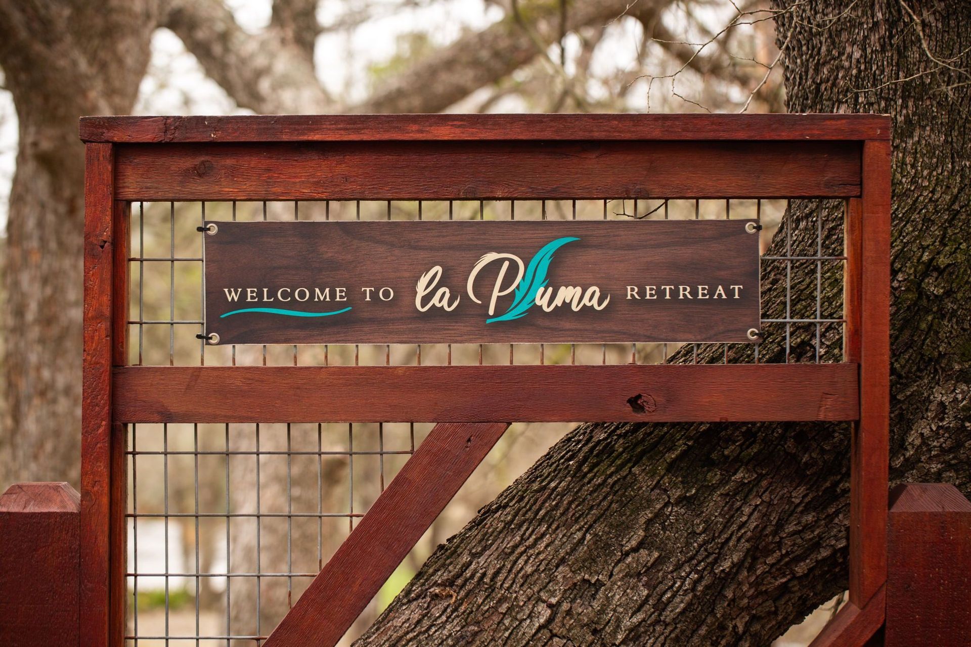 Wooden sign: 