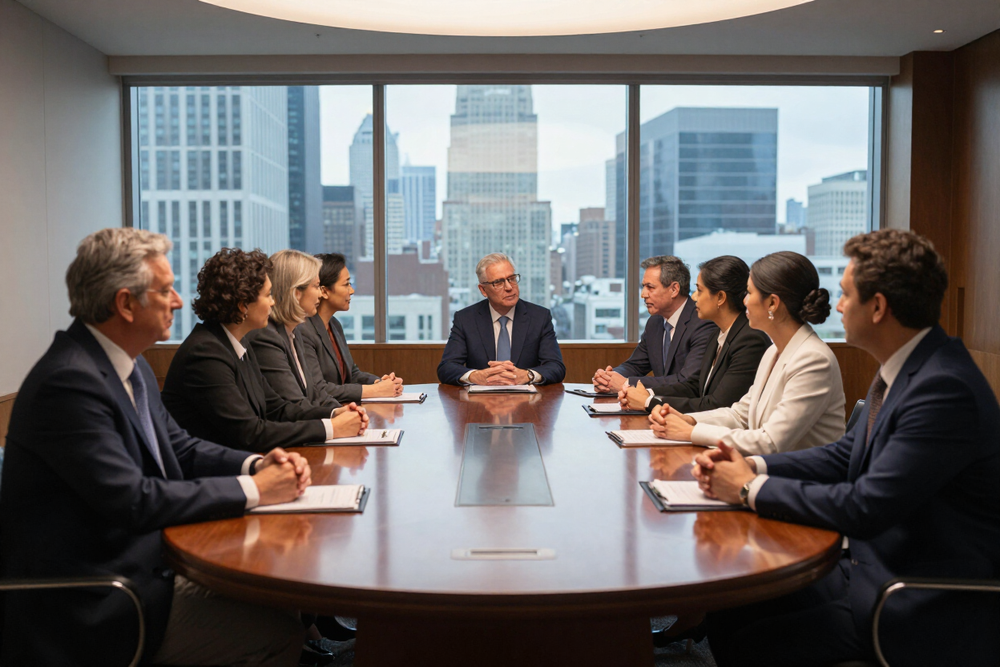 Board of directors in a formal meeting