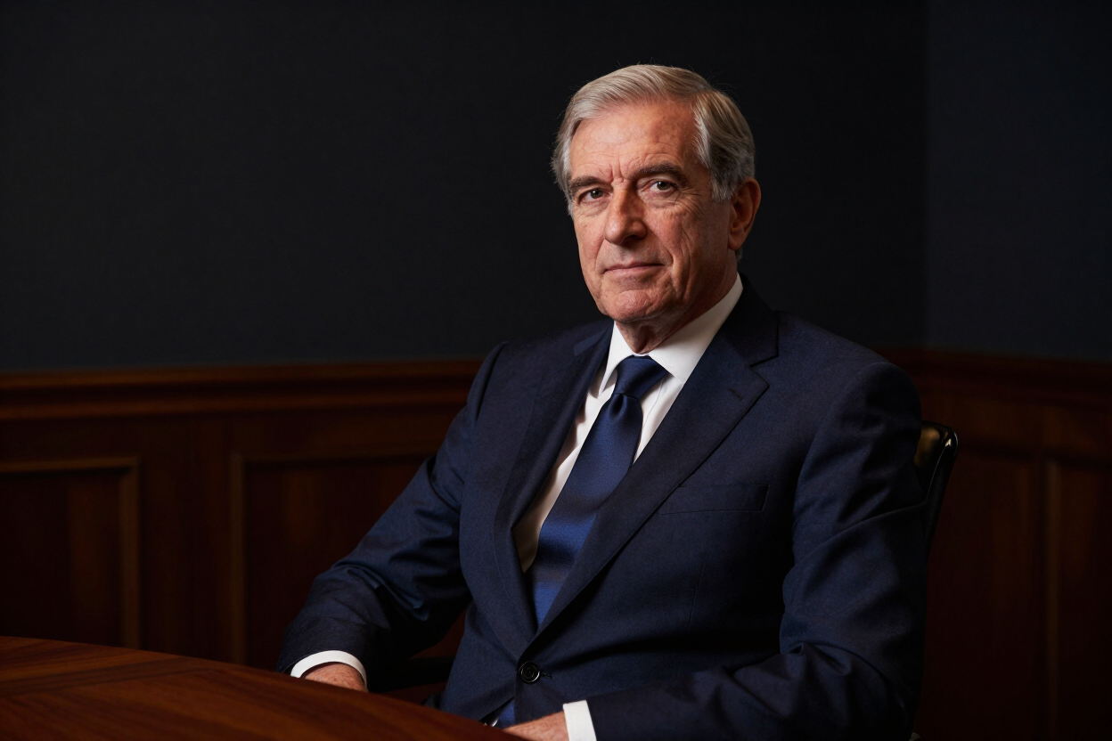 Senior executive in private boardroom setting