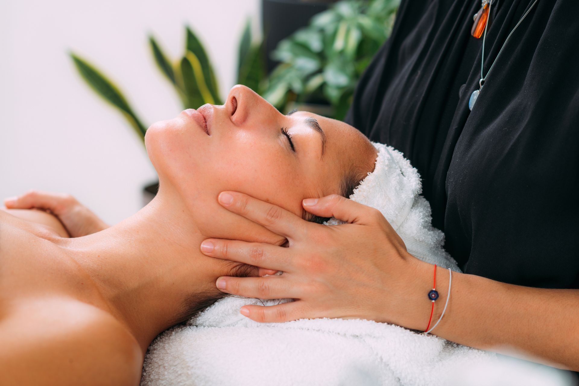 woman getting a facial treatment