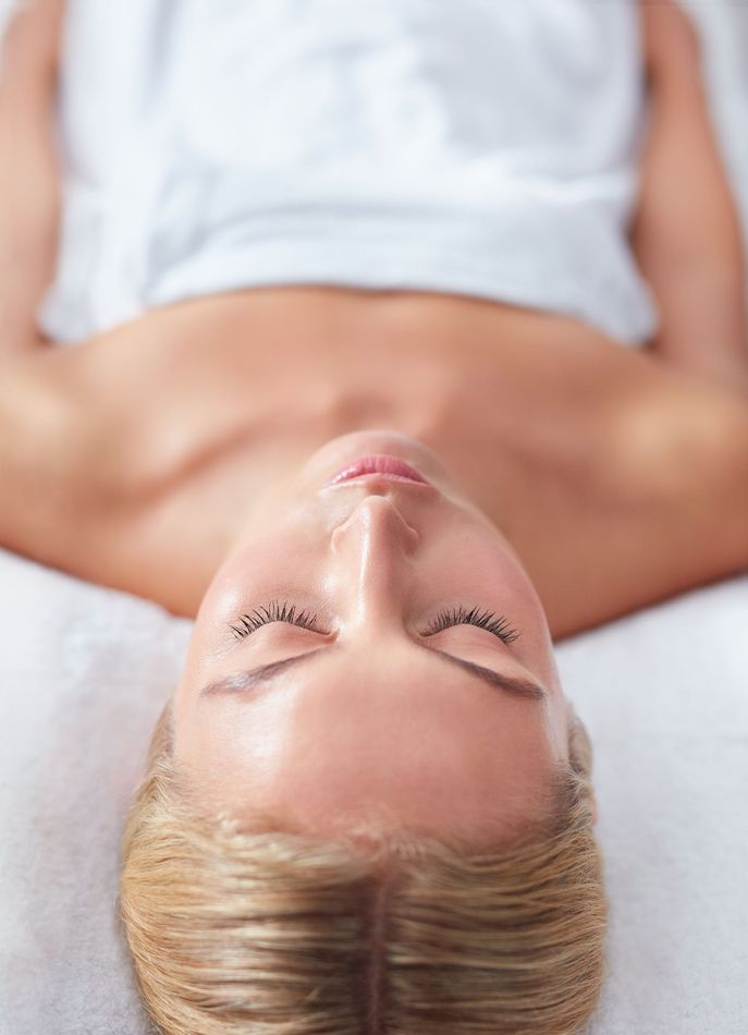 beautiful woman waiting for facial
