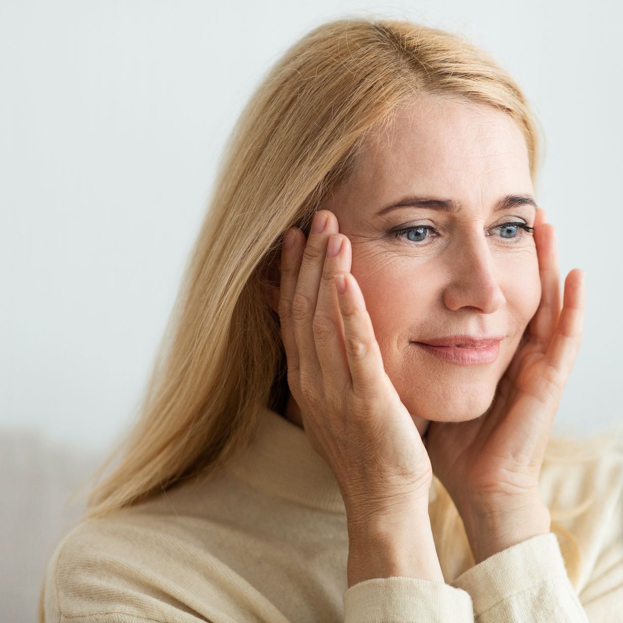 perfect skin middle aged woman