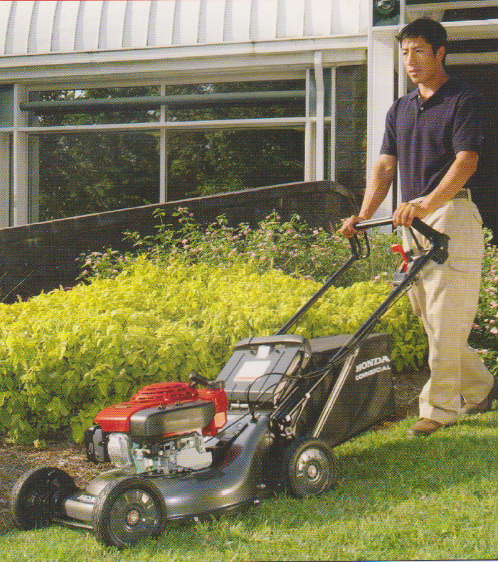 Man Using A Lawn Mower — San Jose, CA — Hitchcock’s Garden Tool & Supply Man Using A Lawn Mower — San Jose, CA — Hitchcock’s Garden Tool & Supply