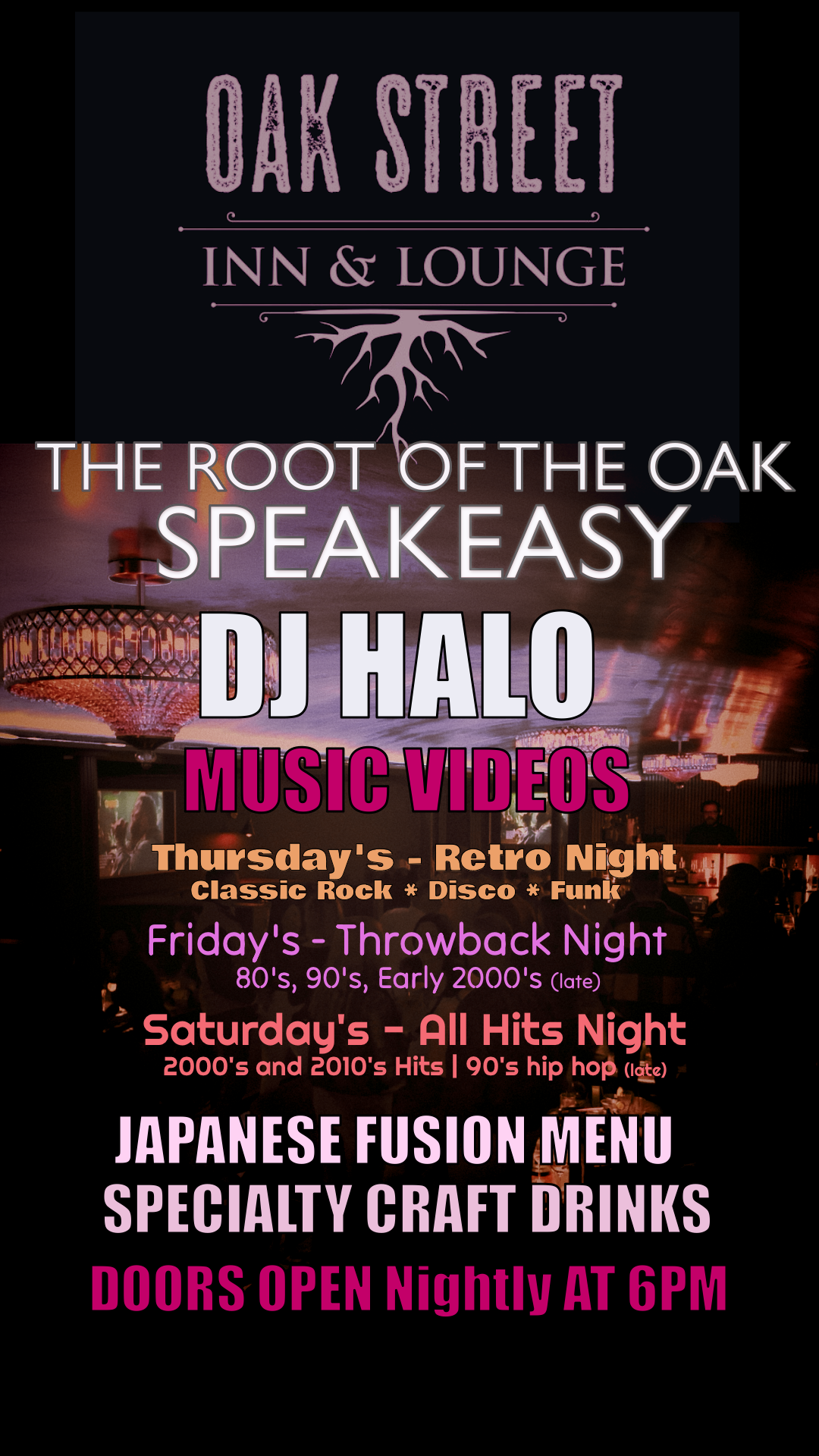 Root of the Oak Speakeasy DJ lineup