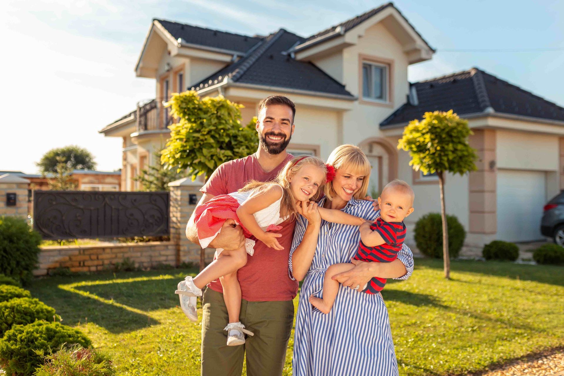 A family at their home