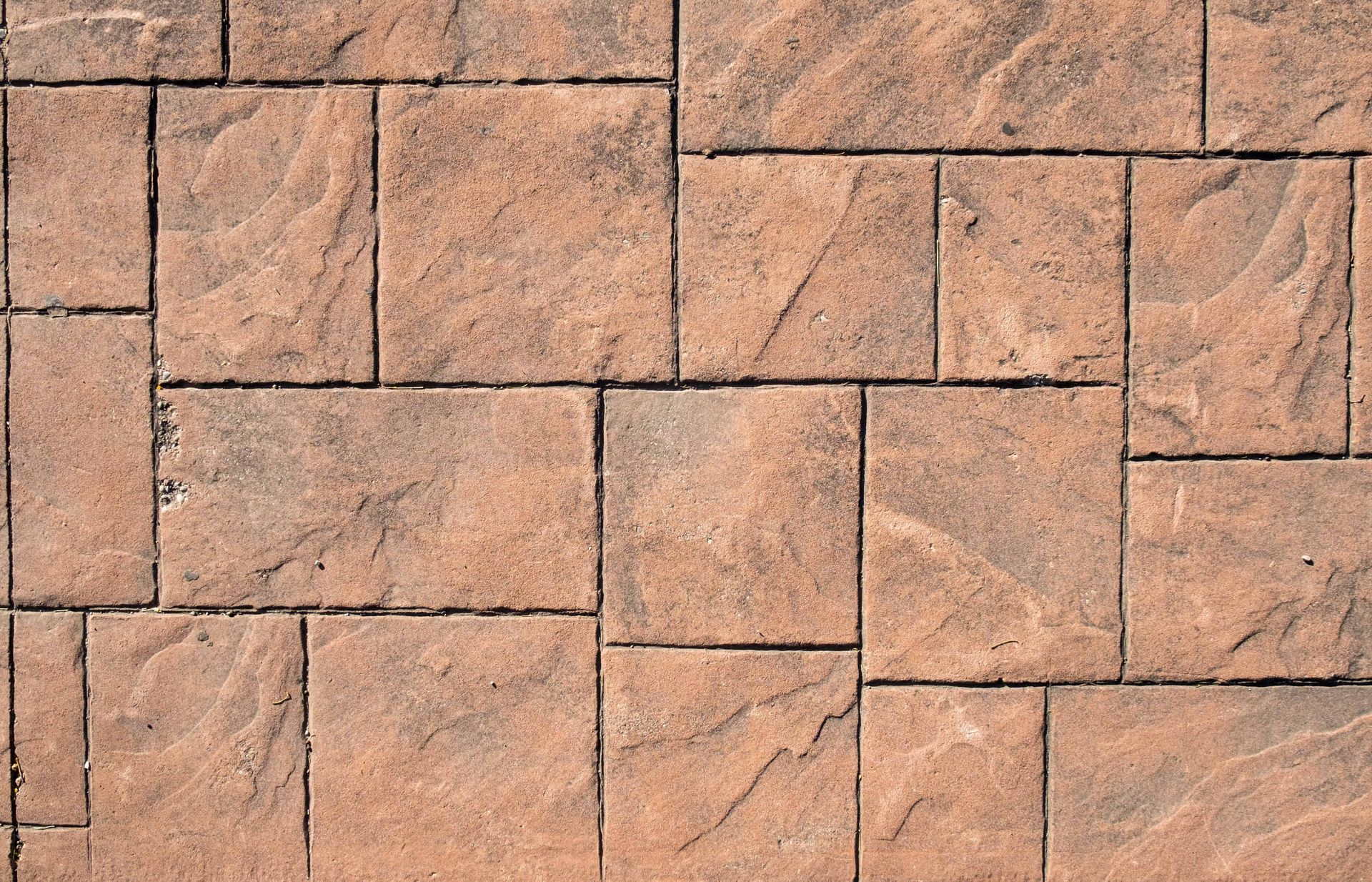 A stamped concrete patio