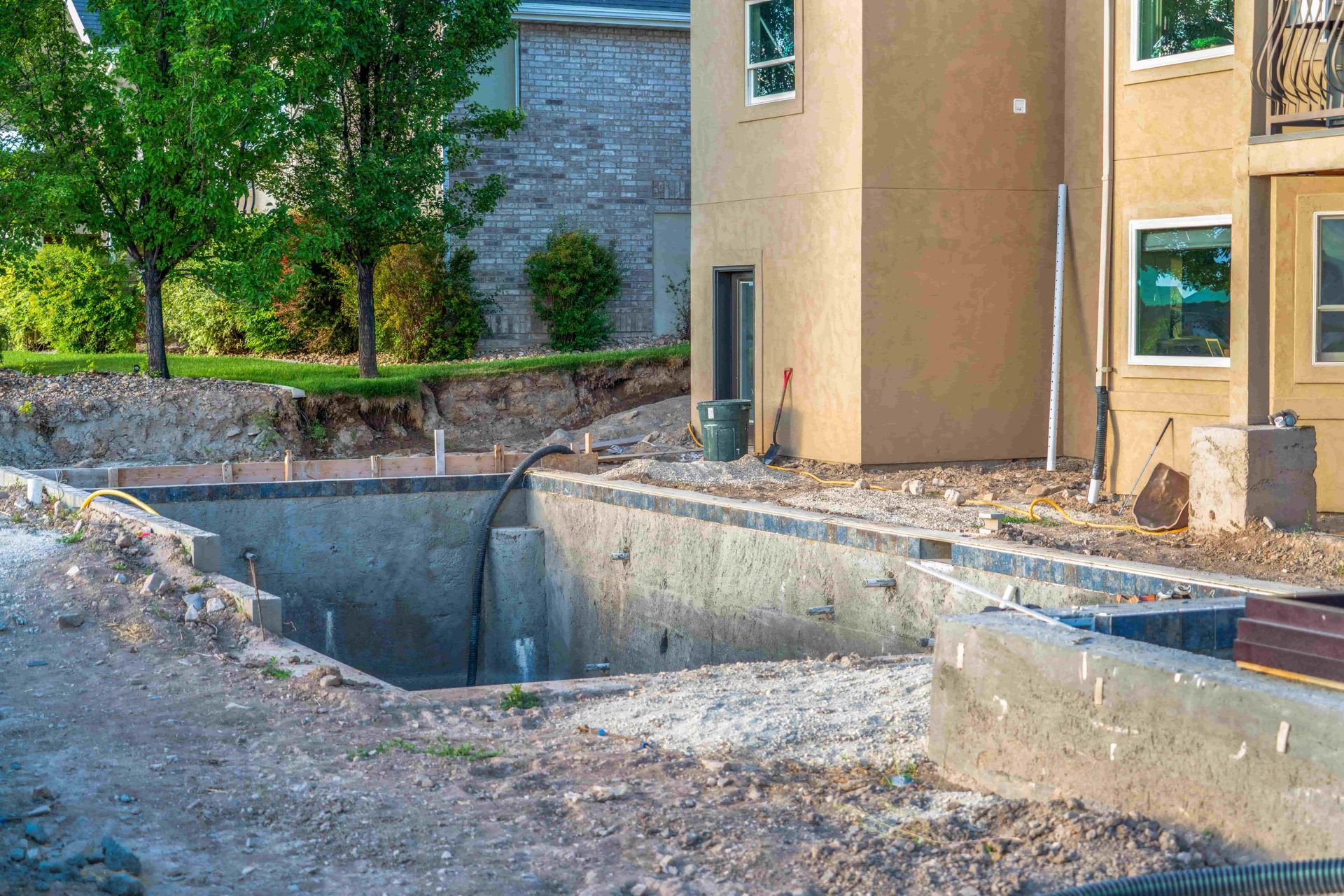 A pool mid-renovation by Garland's Pool Professionals