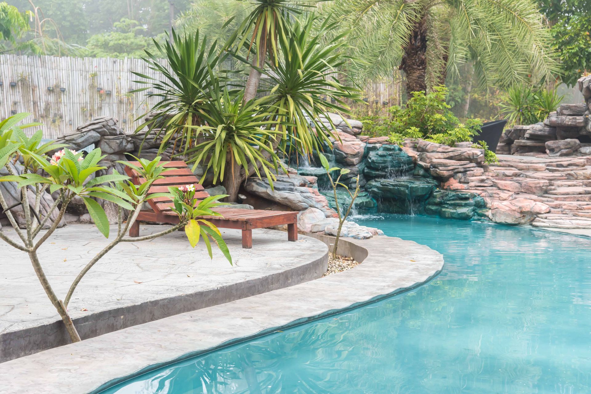 A pool landscape in Garland