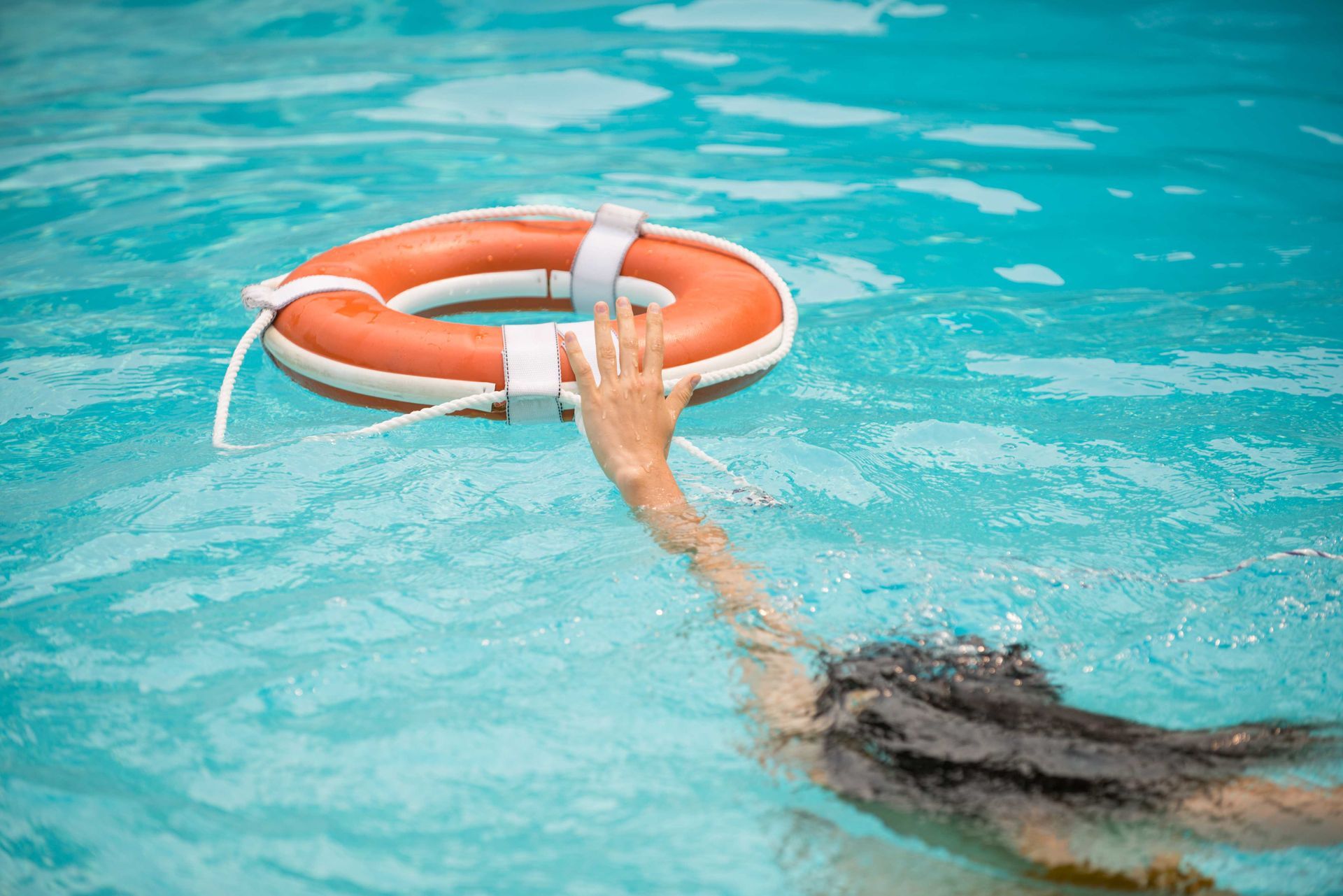 A life saver in a pool