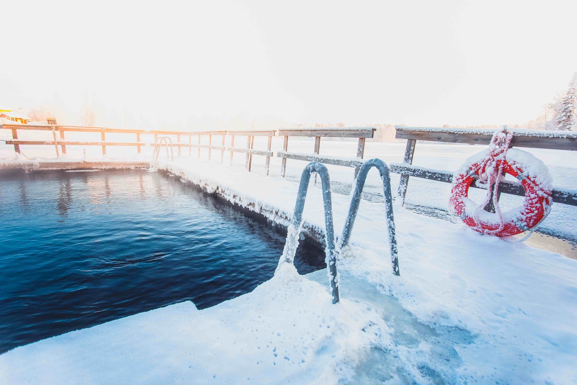 A pool in the winter