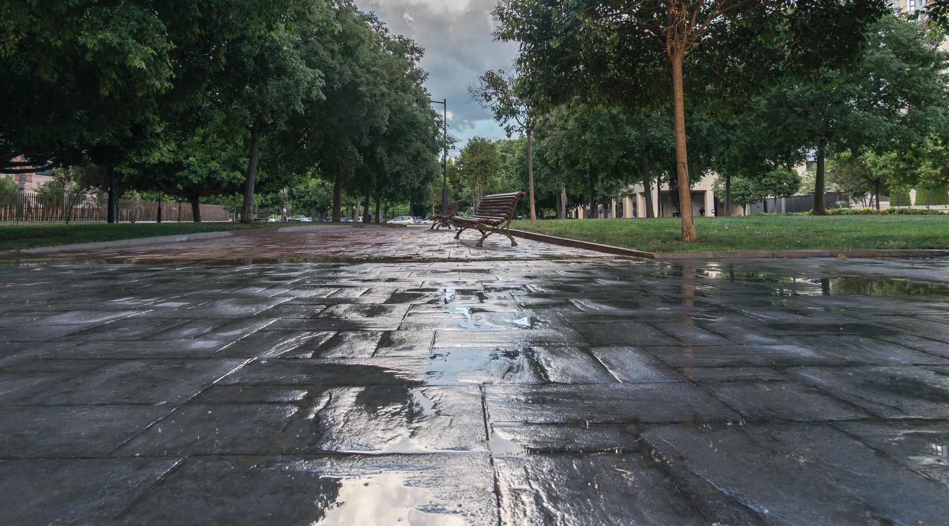 Stamped concrete outside