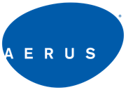 Blue oval Aerus logo with white letters