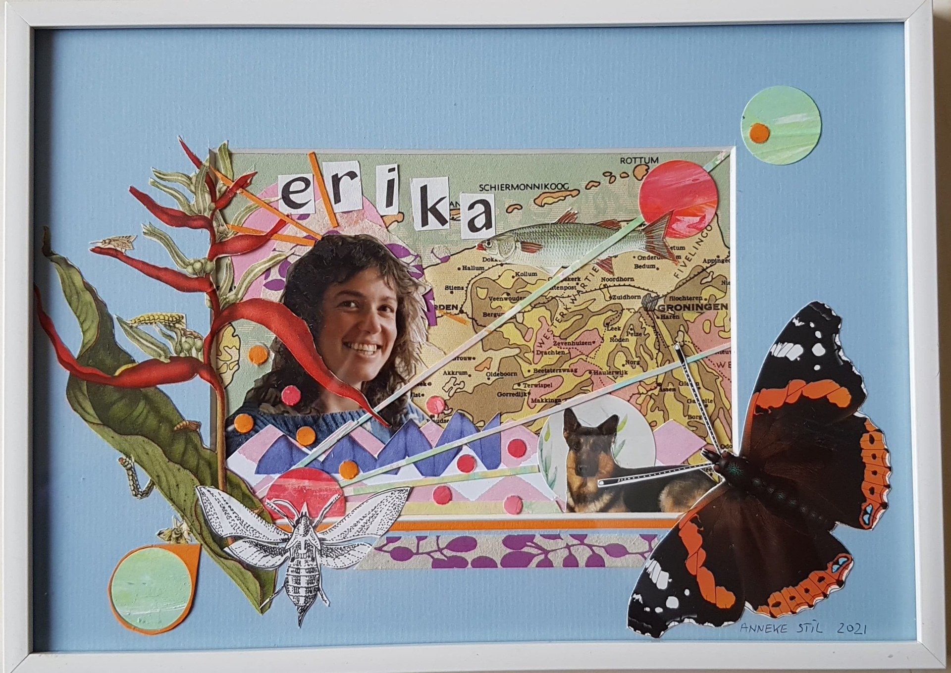 Collage met een foto van
