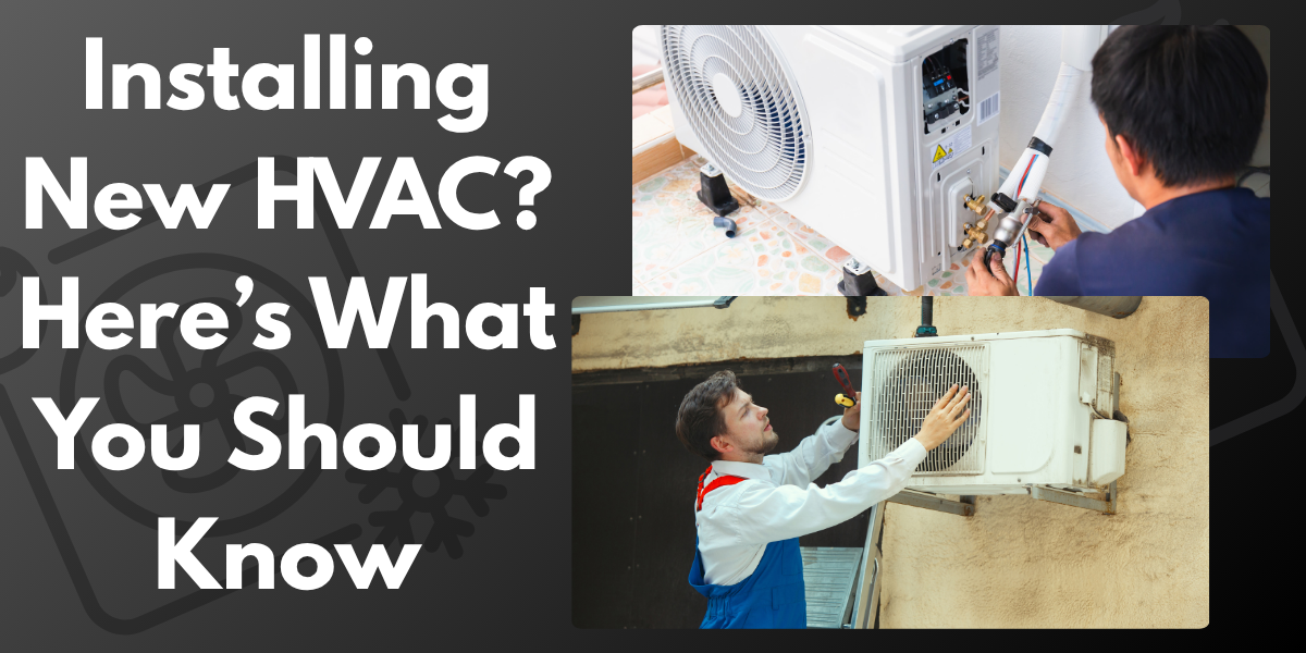 A man is installing a new hvac system on a wall