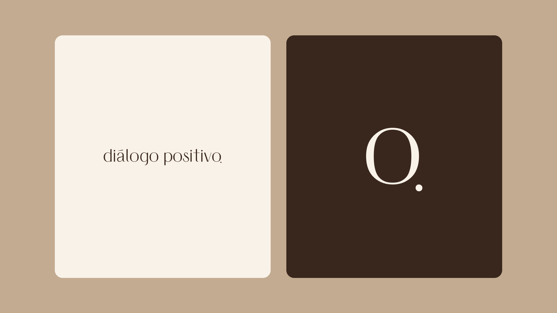 Duas cartas quadradas: bege com 