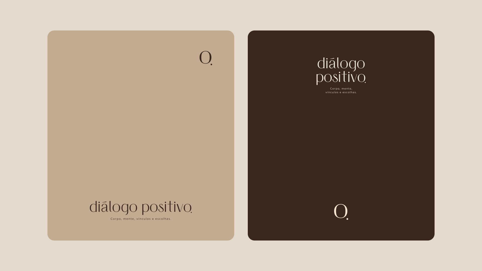 Duas capas de livro quadradas, uma bege, uma marrom, com o texto 