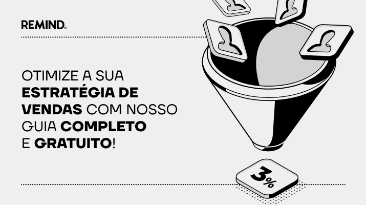 Banner com ilustração de funil de vendas e chamada: “Otimize sua estratégia de vendas com nosso guia completo e gratuito”.