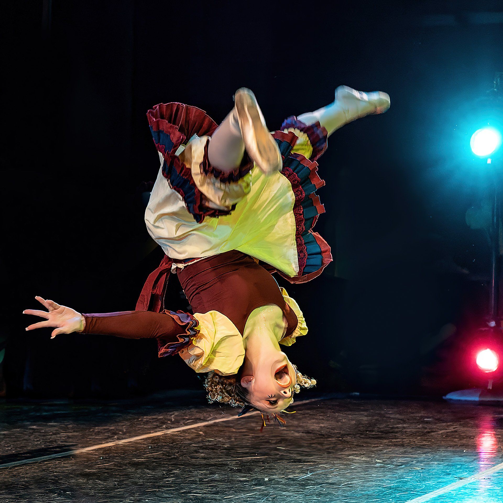 Dancer standing upside down