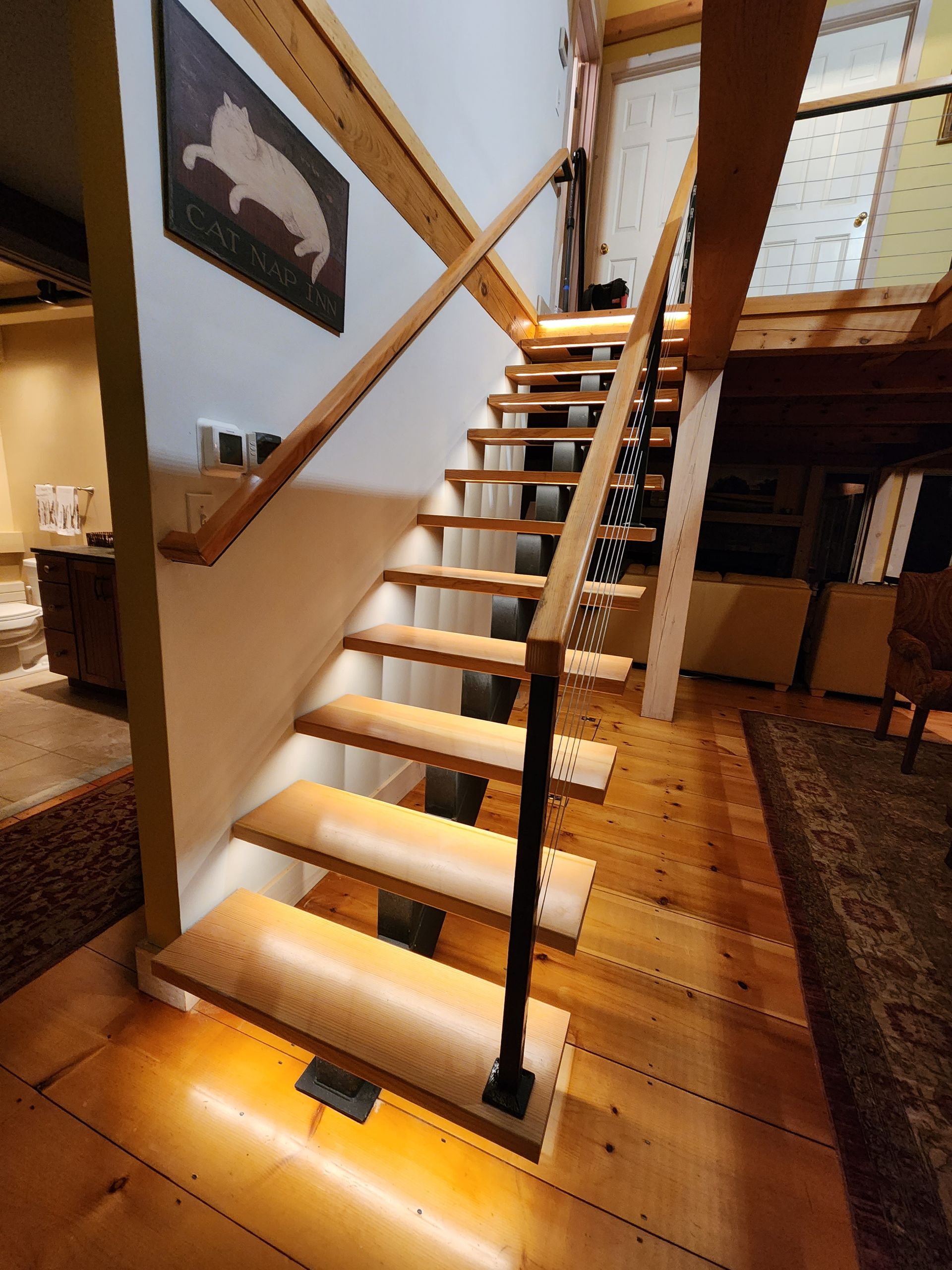 Floating Hand Rails Custom Floating Stairs in Vermont | Vermont Custom Handrails