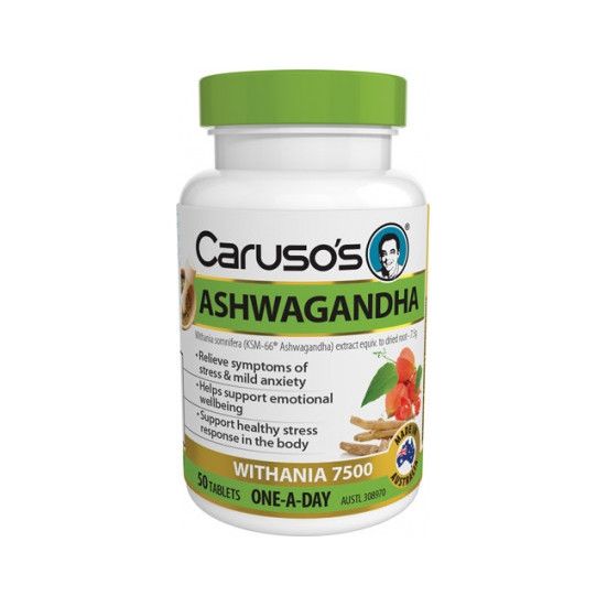 A Bottle of Caruso's Ashwagandha Tablets Withania 7500 — Atherton Health Food Centre in Atherton, QLD