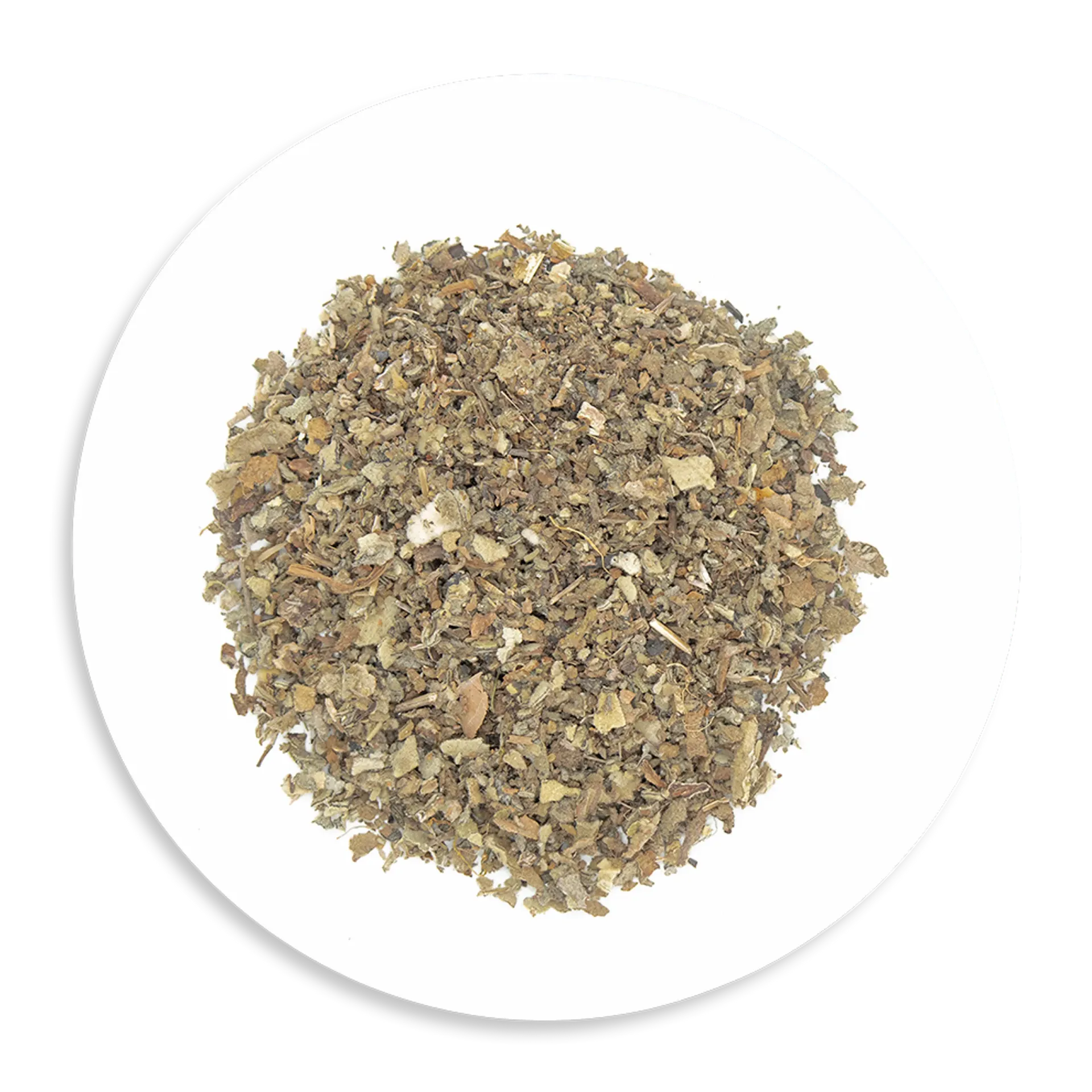 A white plate topped with a pile of dried herbs.— Atherton Health Food Centre in Atherton, QLD