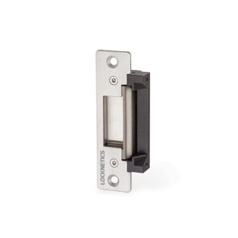 Exit Devices & Locking Hardware Installation and Repair - A close up of a stainless steel door latch on a white background.