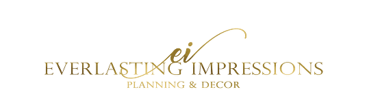 The gold-colored logo for Everlasting Impressions Planning & Decor, featuring stylized