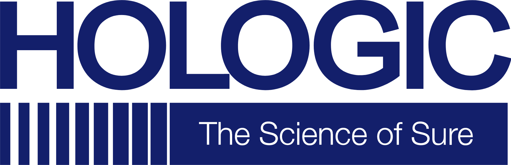 Logo Hologic in blu con lo slogan