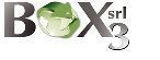 Logo BOX3 con un globo verde che forma la O e la piccola scritta grigia