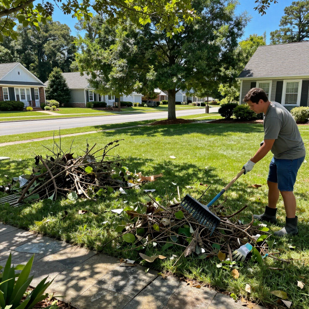 Storm debris cleanup dumpster in Ringgold, GA