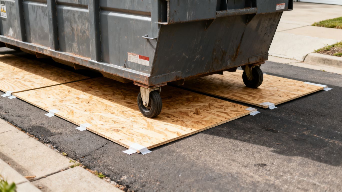 driveway protection dumpster rental