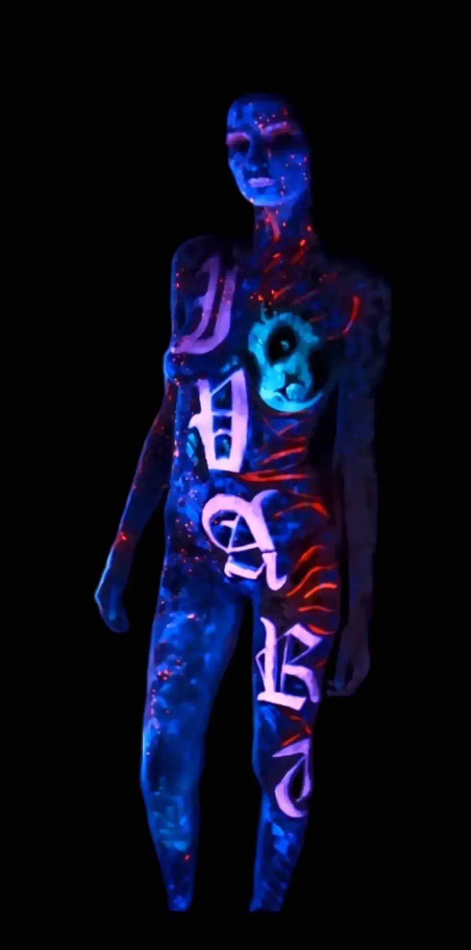 bodypainting fluo,per eventi aziendali e brand