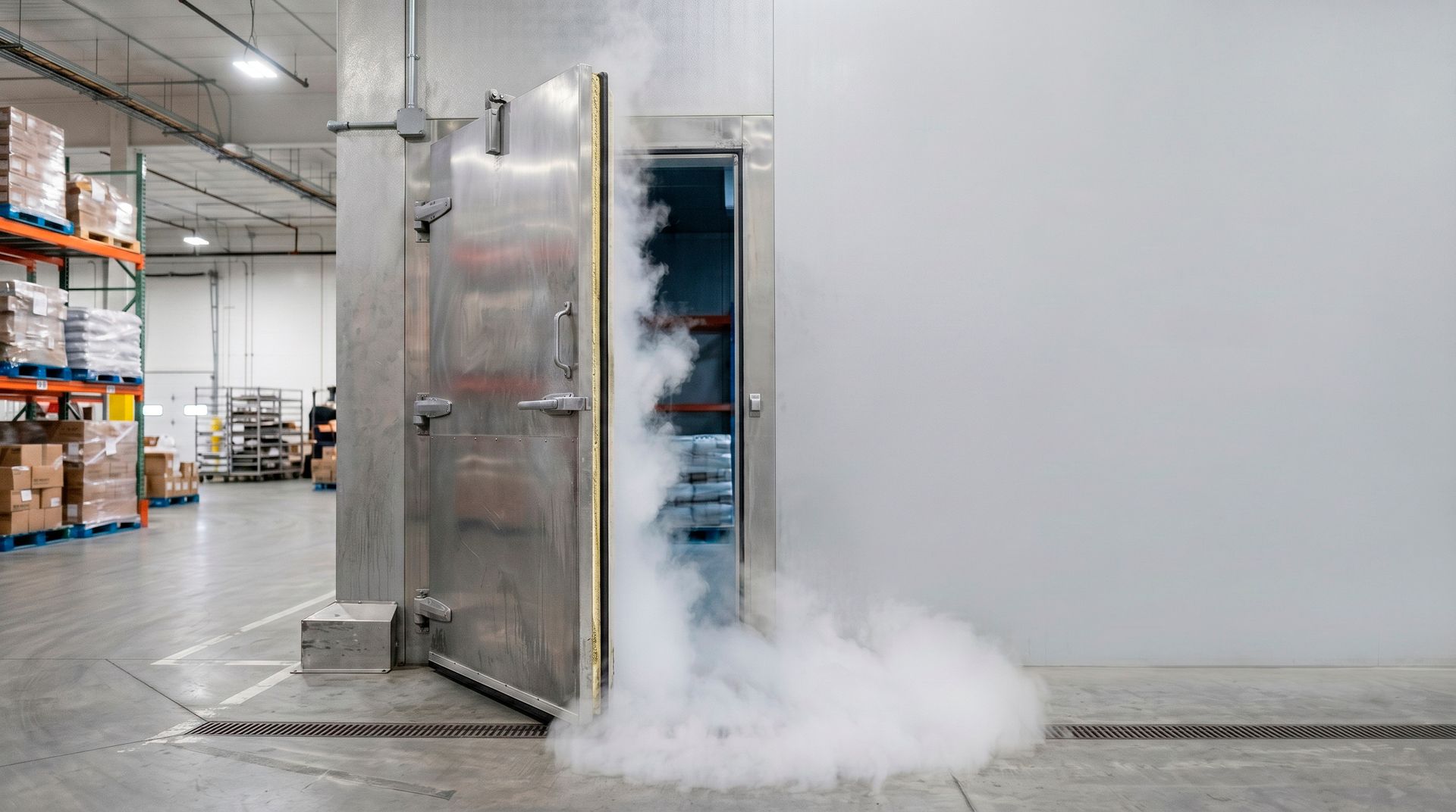 Commercial Refrigeration unit with door open