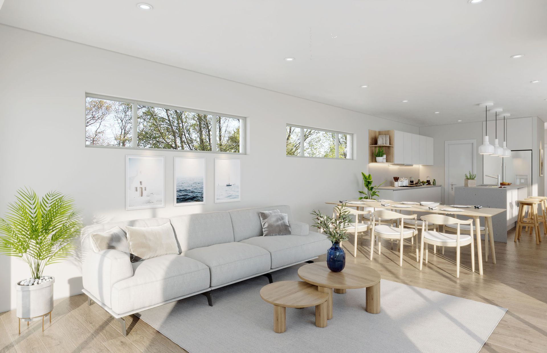 Modern Lounge Dining room and Kitchen - a clever use of space