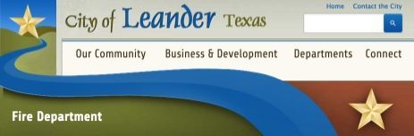 A website for the city of Leander Texas