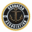 Brohead Association circular black and gold anchor logo with rope border and text
