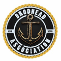 Brohead Association circular black and gold anchor logo with rope border and text
