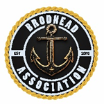 Brohead Association circular black and gold anchor logo with rope border and text