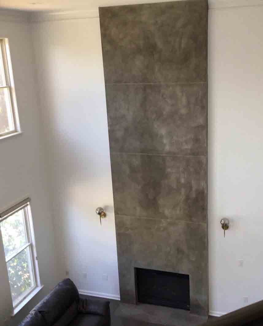Fireplace and Mantles Custom Decorative Concrete Overlay in Lakewood, NJ