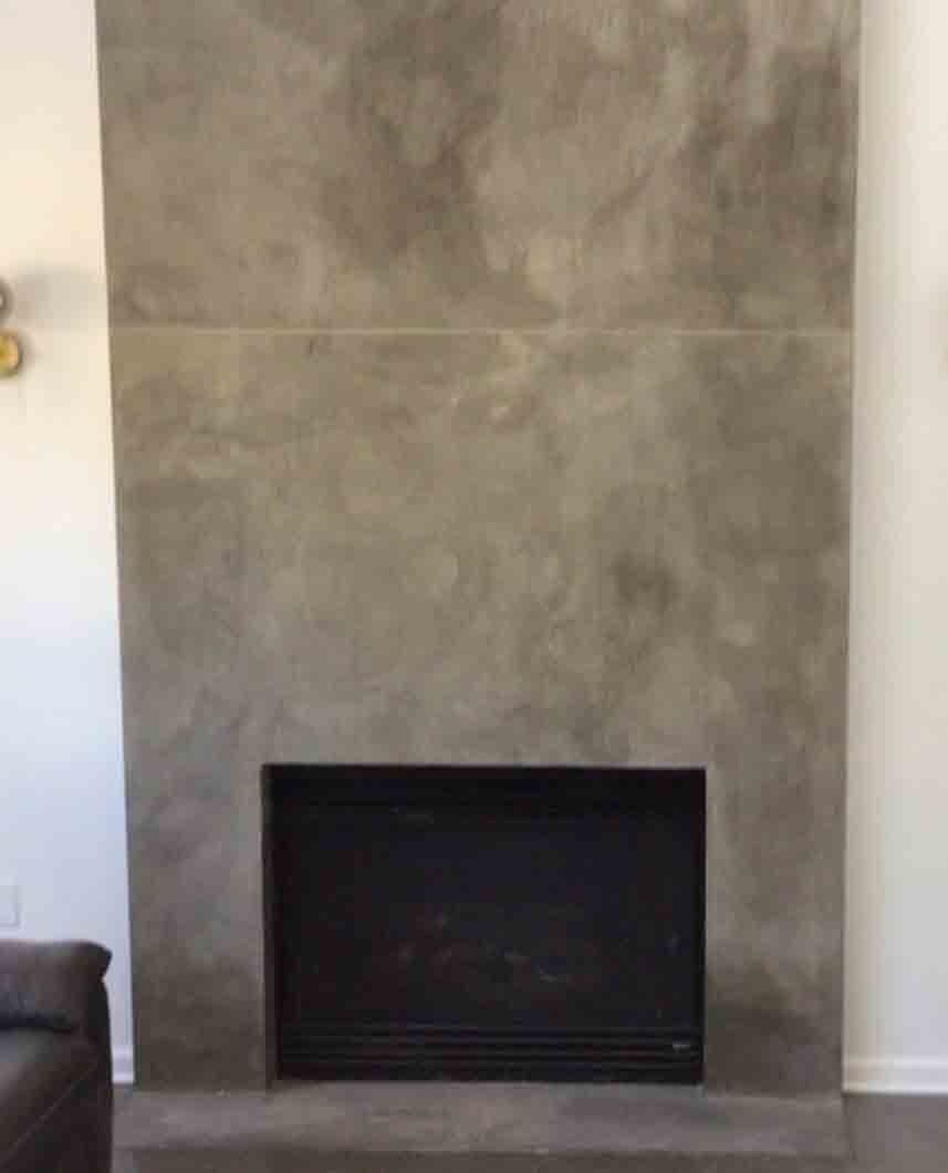 Fireplace and Mantles Custom Decorative Concrete Overlay in Lakewood, NJ