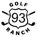 Golf Ranch 93 logo with crossed golf clubs in black and white.