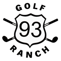 Golf Ranch 93 logo with crossed golf clubs in black and white.