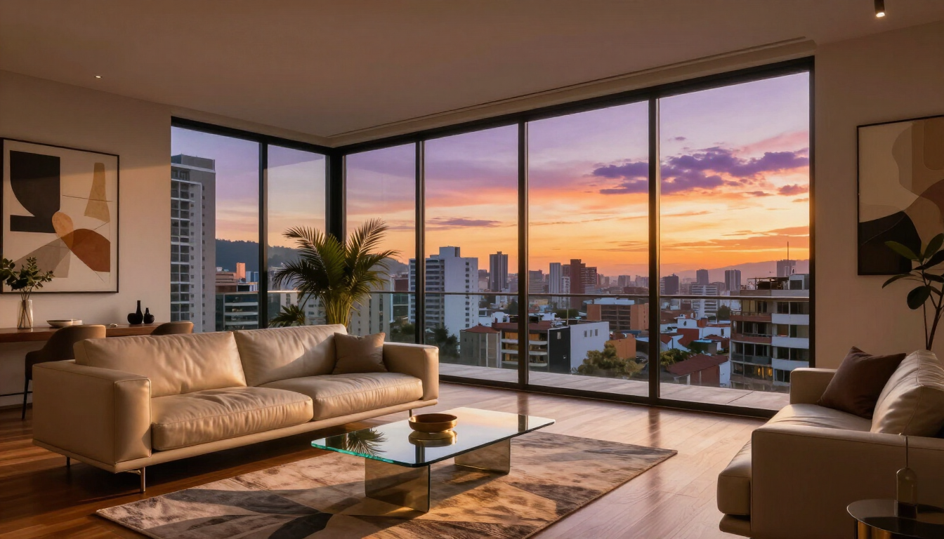 Edificios modernos y casas en Colombia para inversión inmobiliaria desde el exterior.