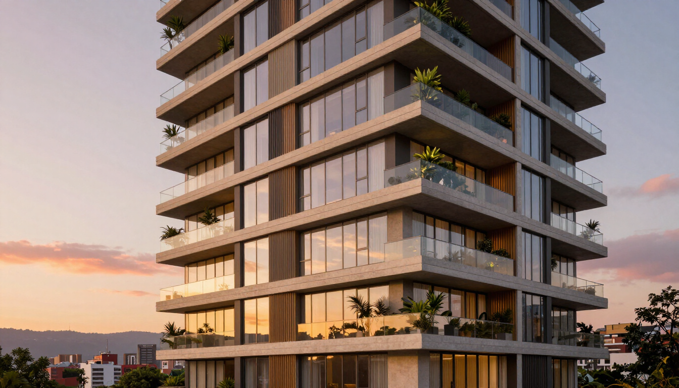 Edificio moderno en Colombia representando inversión inmobiliaria segura