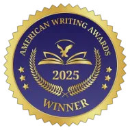 Georgia Independent Authors' Association logo featuring a gold outline of Georgia with a white feather, within a red-lined circle.