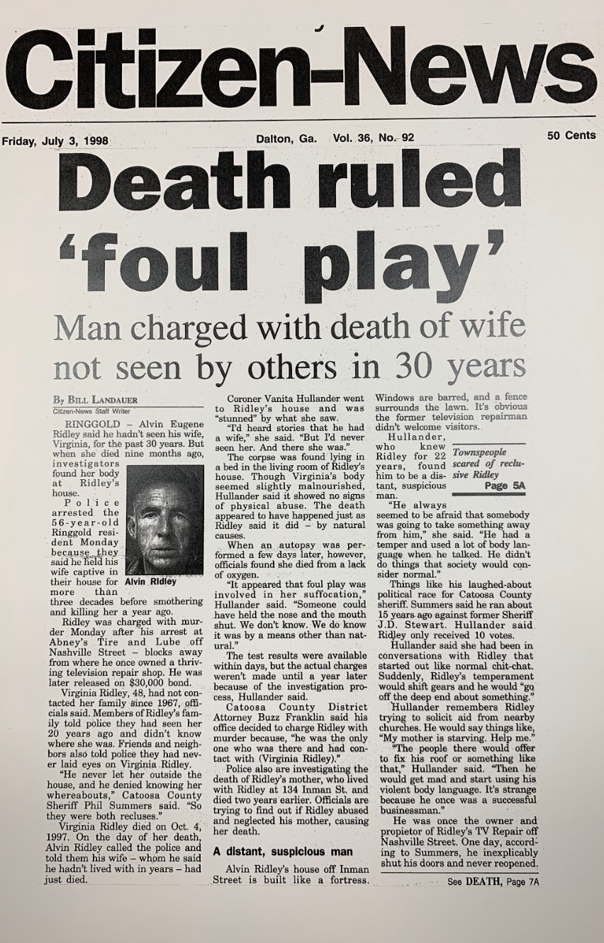 Newspaper headline: