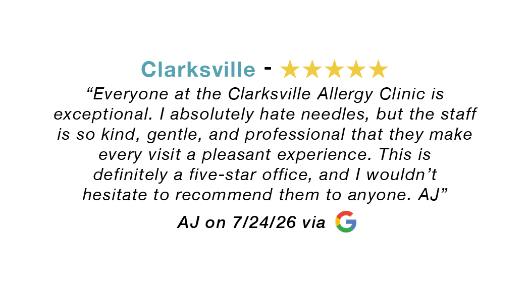 Clarksville 5-star review: Everyone at the clinic are exceptional. Staff is kind, gentle and professional. Every visit is a pleasant experience. Definitely a 5-star office.